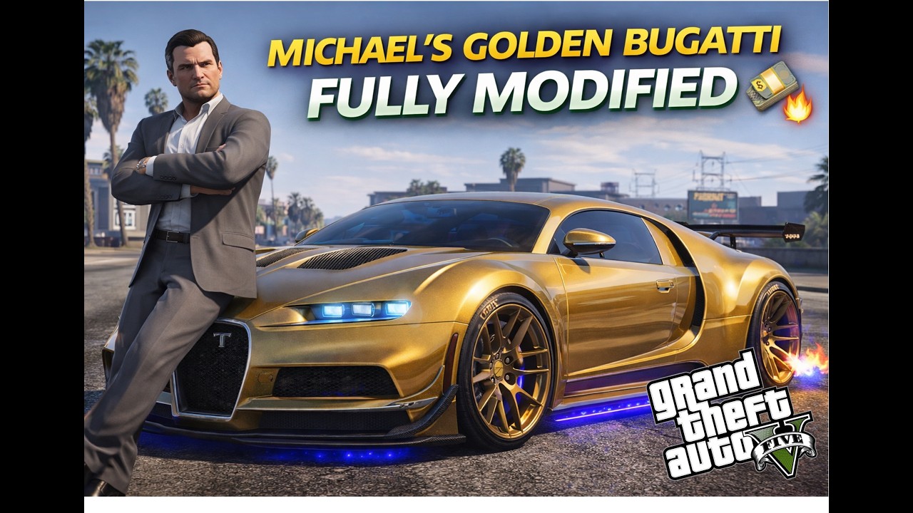 $2,000,000 Golden Bugatti Upgrade by Michael 🏆 | GTA 5 Customization