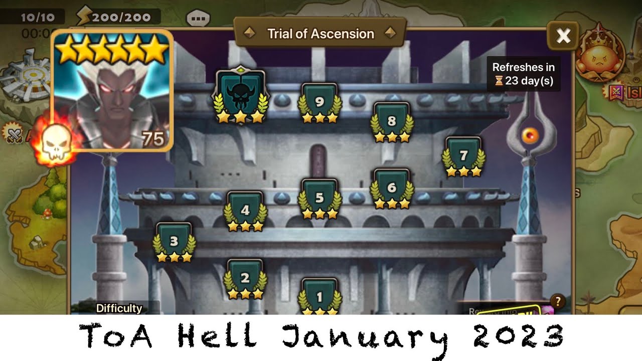 Summoners War : ToA hell January 2023 FL.10 Ath&rsquo;taros