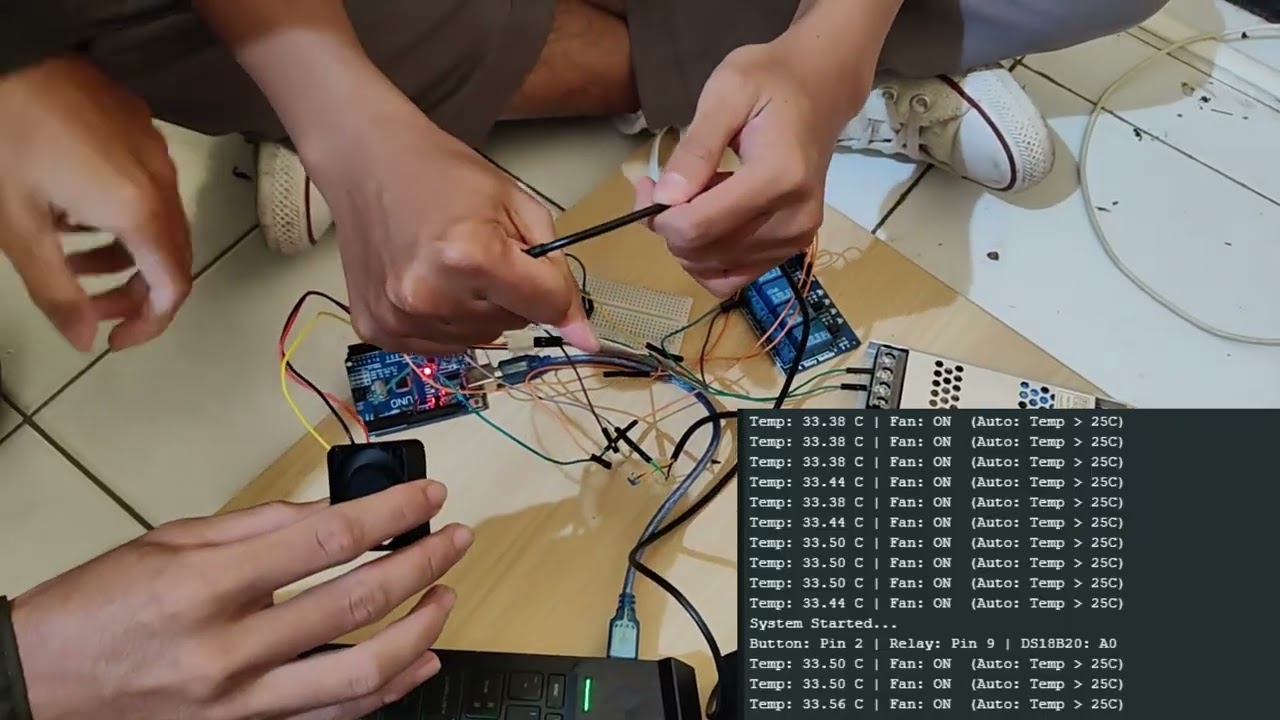 PRAKTEK INTEGRASI ARDUINO DENGAN FAN, PSU, SENSOR DS18B20