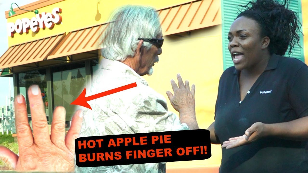 MAN EATS POPEYES HOT APPLE PIE - MELTS HIS FINGER OFF!