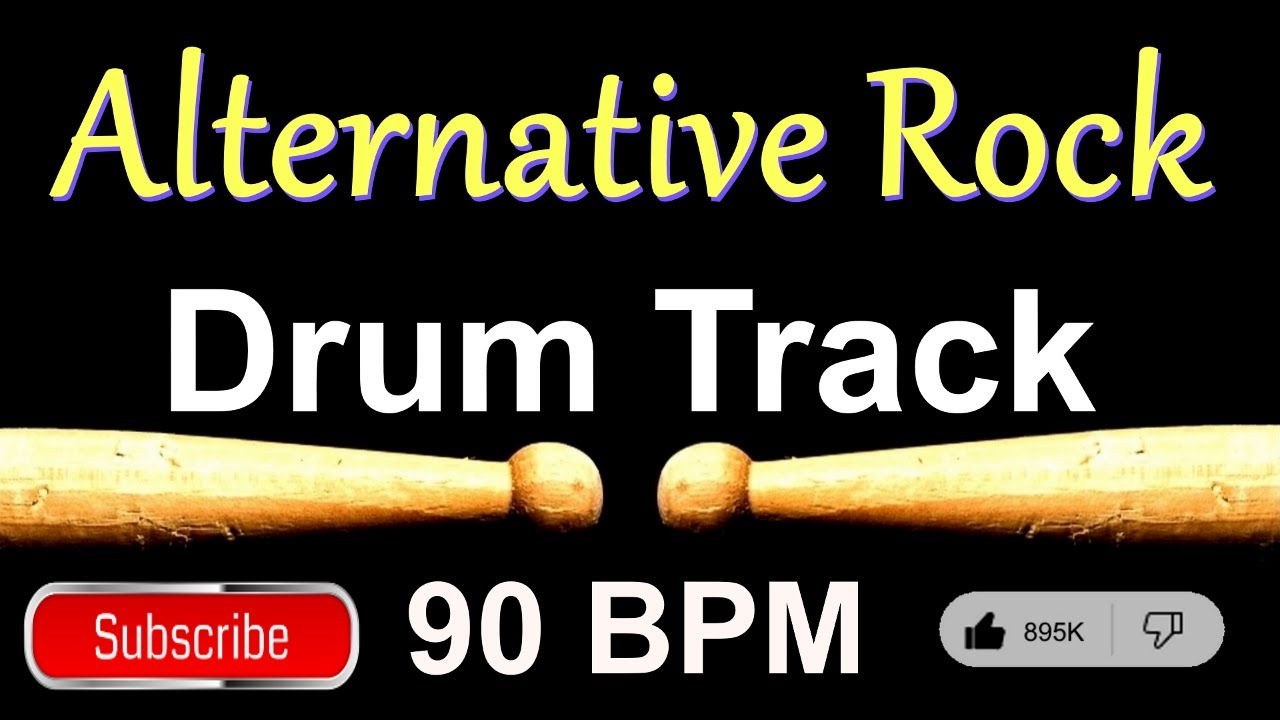 Alternative Rock Drum Track - 90 BPM, Drum Tracks for Bass Guitar, Instrumental Beat 🥁 537