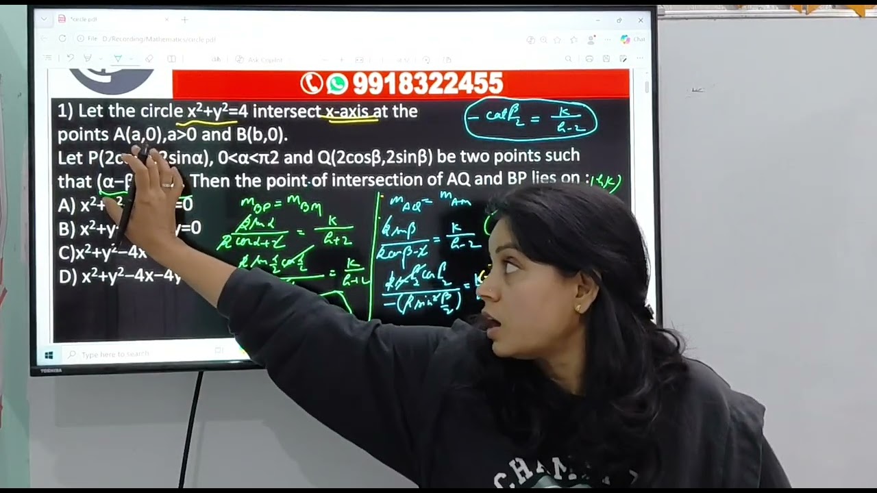 JEE 2026 January session Mathematics Topicwise discussion: CIRCLE part 1