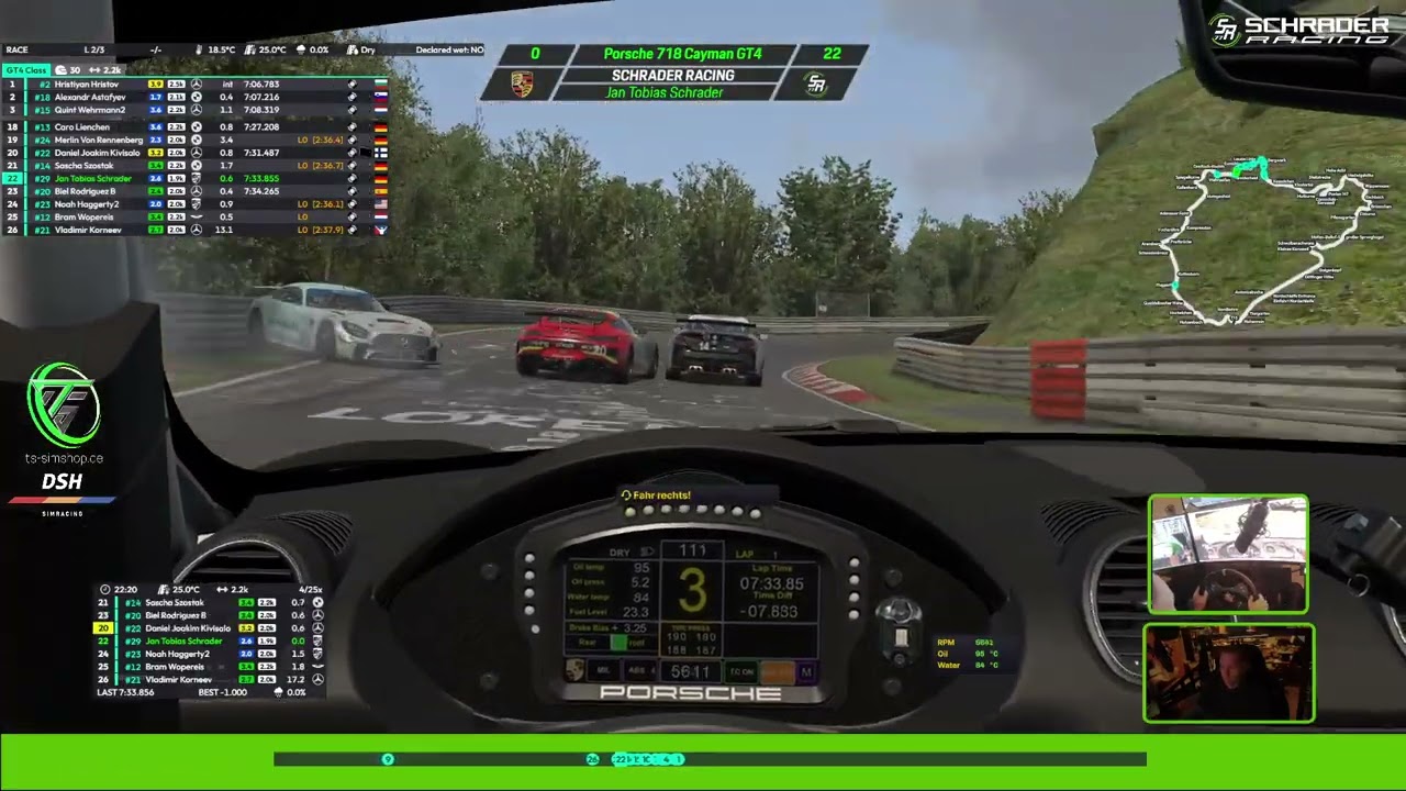 #iracing  2025 I Schrader Racing I Porsche 718CaymanGT4 I Nordschleife I P19 (Startgrid P29) #tsshop