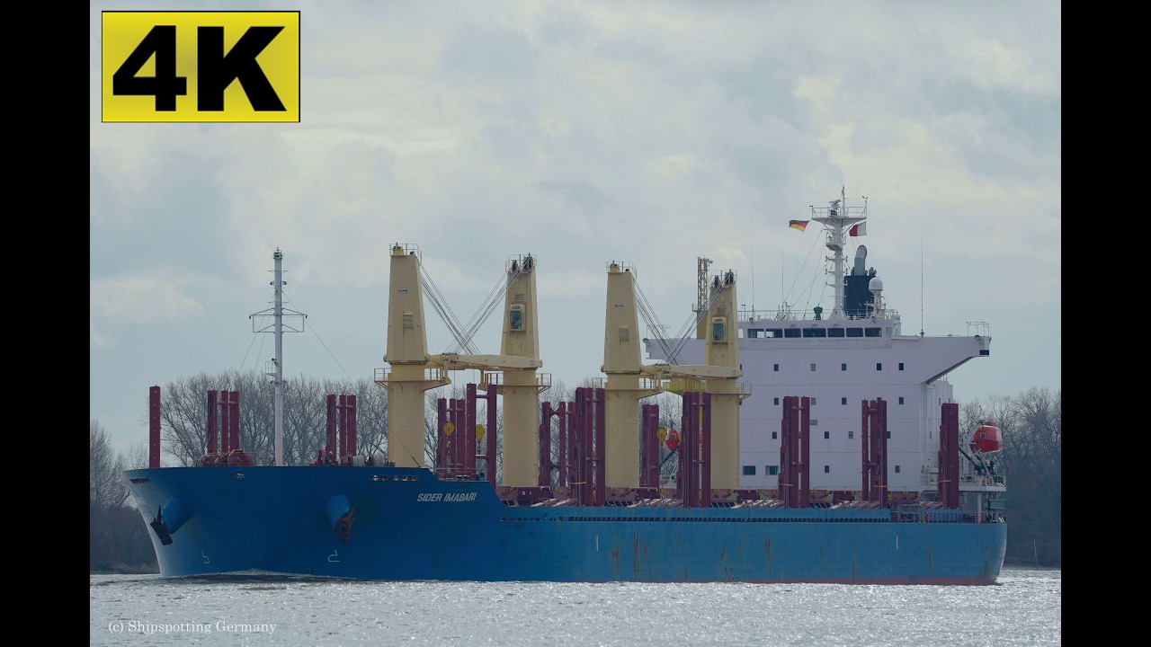 SIDER IMABARI - Shipspotting Germany 🇩🇪 IMO 9984417 - River Weser near City Brake Unterweser - 4K