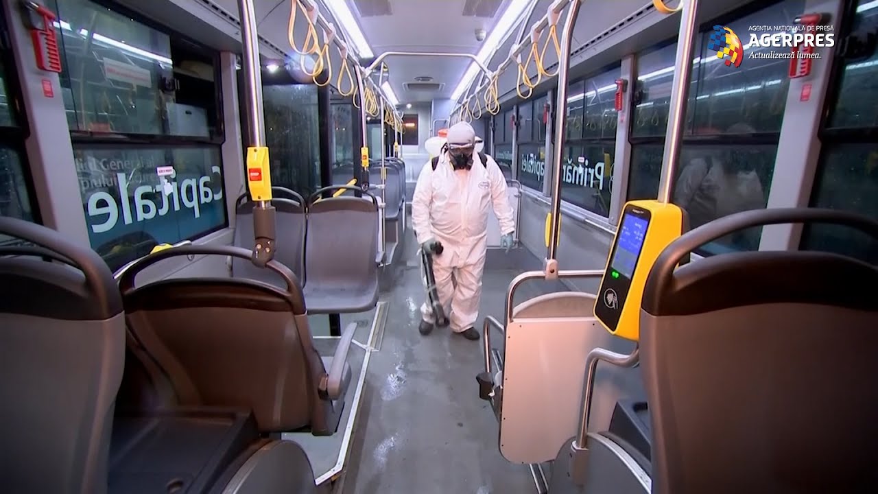 Mijloacele de transport în comun din Bucuresti sunt dezinfectate