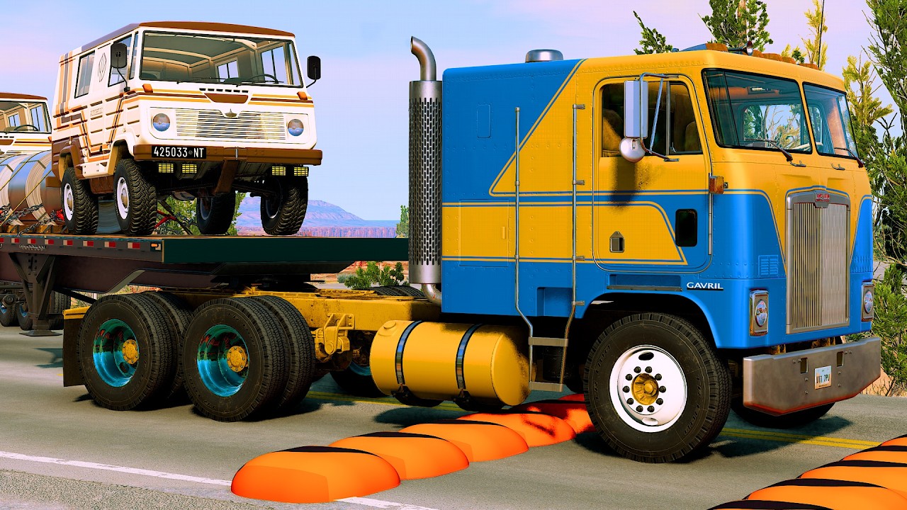 Trucks and Cars vs speed bumps | best BeamNG 50-52 video