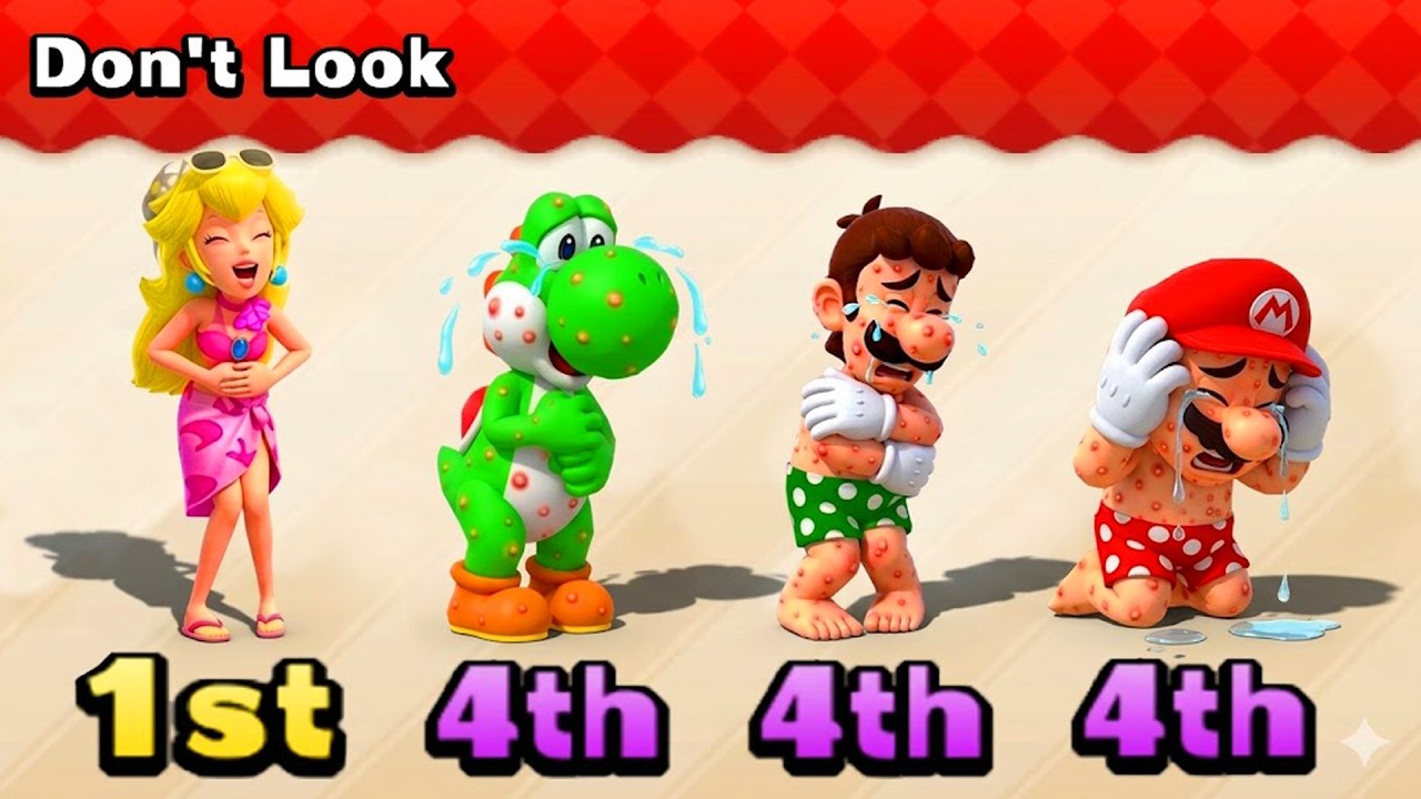 Mario Party The Top 100 Minigames - Peach Vs Yoshi Vs Luigi Vs Mario (Master CPU)