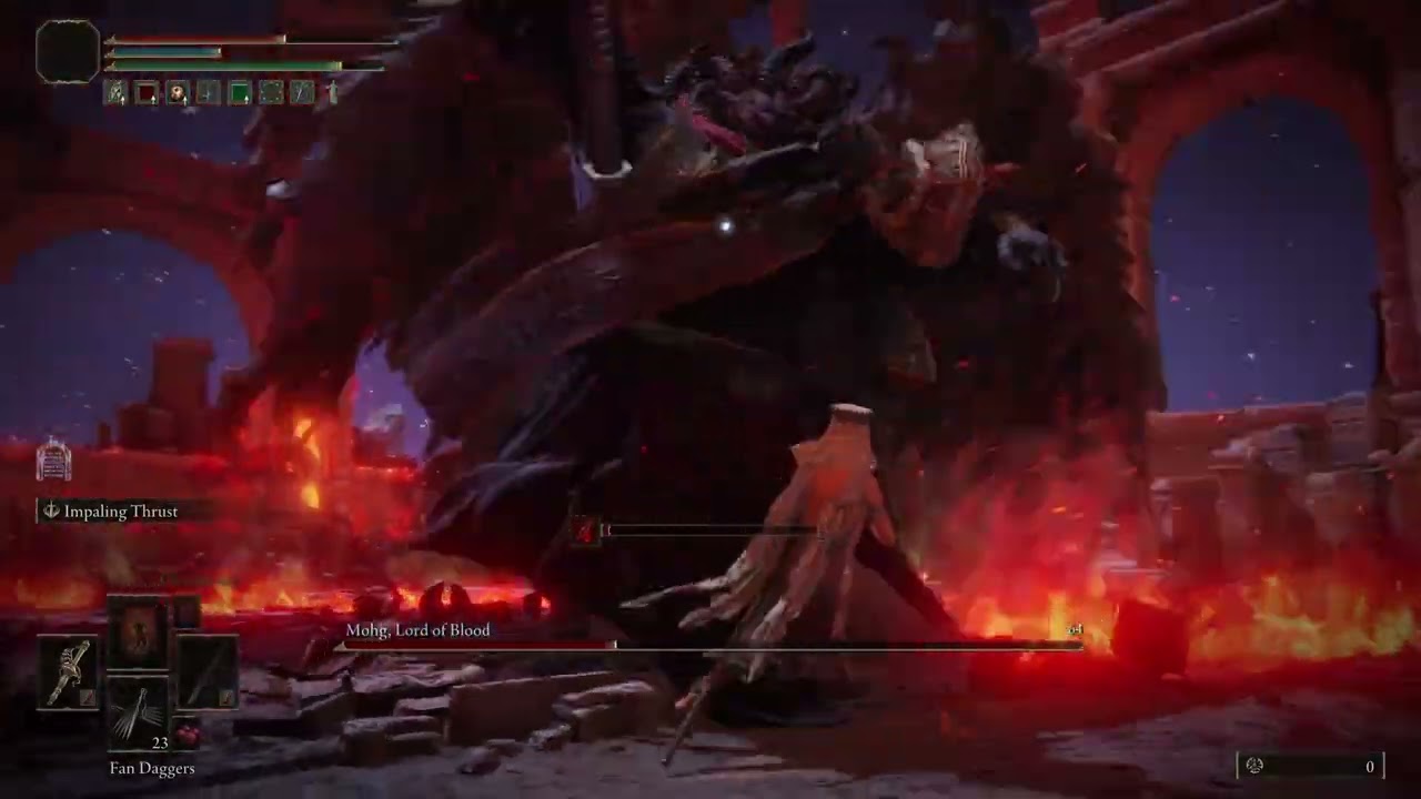 ELDEN RING - Mohg Lord of Blood lvl 20 with +3 weapon Full Bossfight