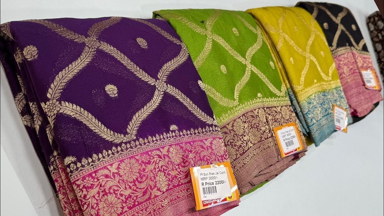 Soft Banarasi Silk Single Courier Avl / Georgitte Khaddi Chiffon Saree From ​@simnasilkfactory4987