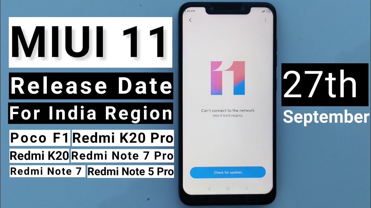MIUI 11 India Region Release Dates \ MIUI 11 global release dates