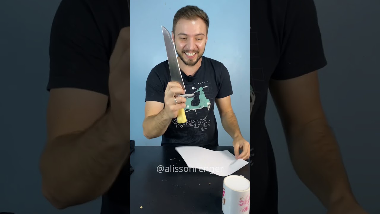 Testei a t&eacute;cnica mais conhecida de se afiar uma faca ! Ser&aacute; que funcionou ? 🔪