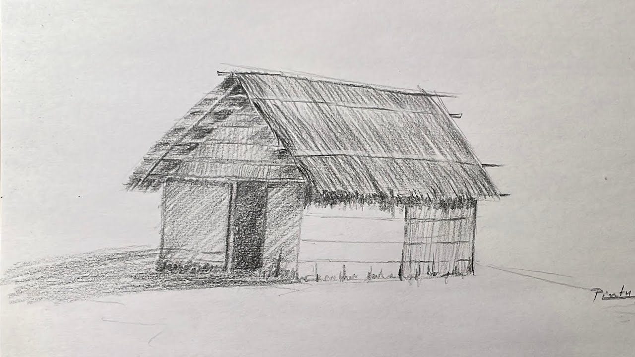 Master Pencil Shading for Beginners! Drawing a Simple Hut with Depth and Texture