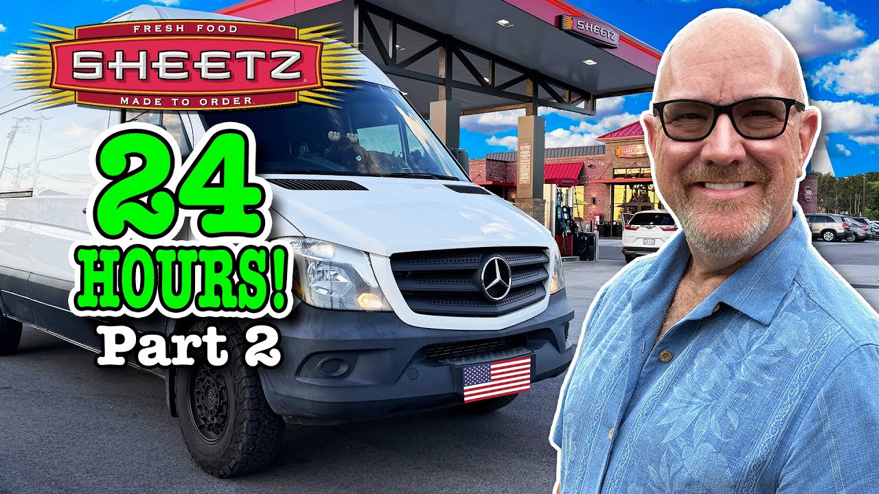 Eating Sheetz Gas Station Food for 24 Hours 🚐🍔🇺🇸  Part 2