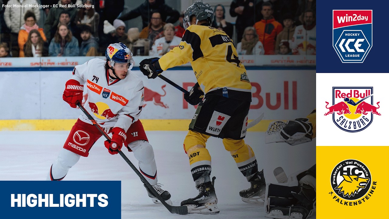 ICE: EC Red Bull Salzburg vs HC Falkensteiner Pustertal W&ouml;lfe 3. Spiel | Highlights