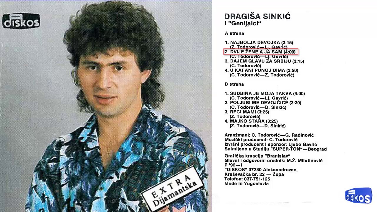 Dragisa Sinkic - Dvije zene a ja sam - (Audio 1992)
