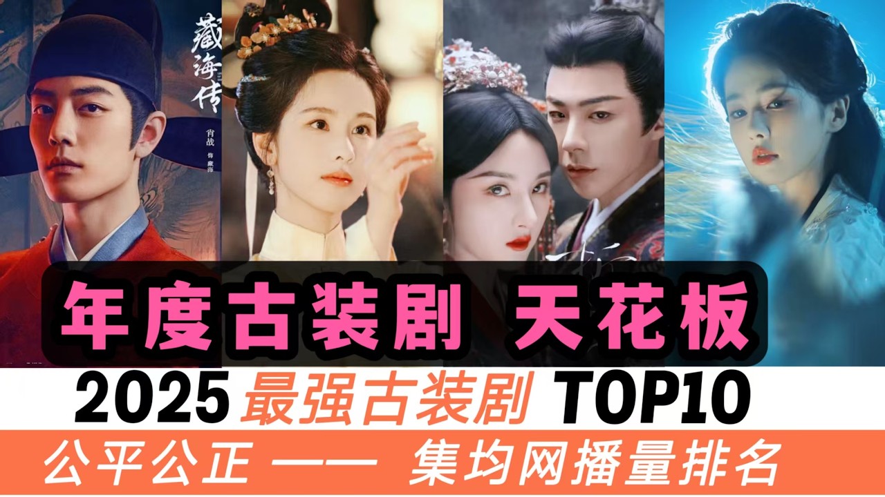 2025年古裝劇天花板TOP10！成毅有點遺憾！肖戰《藏海傳》也沒奪冠！劉宇寧《書卷一夢》落榜，但《折腰》排上第四！而白鹿的劇全在倒數！