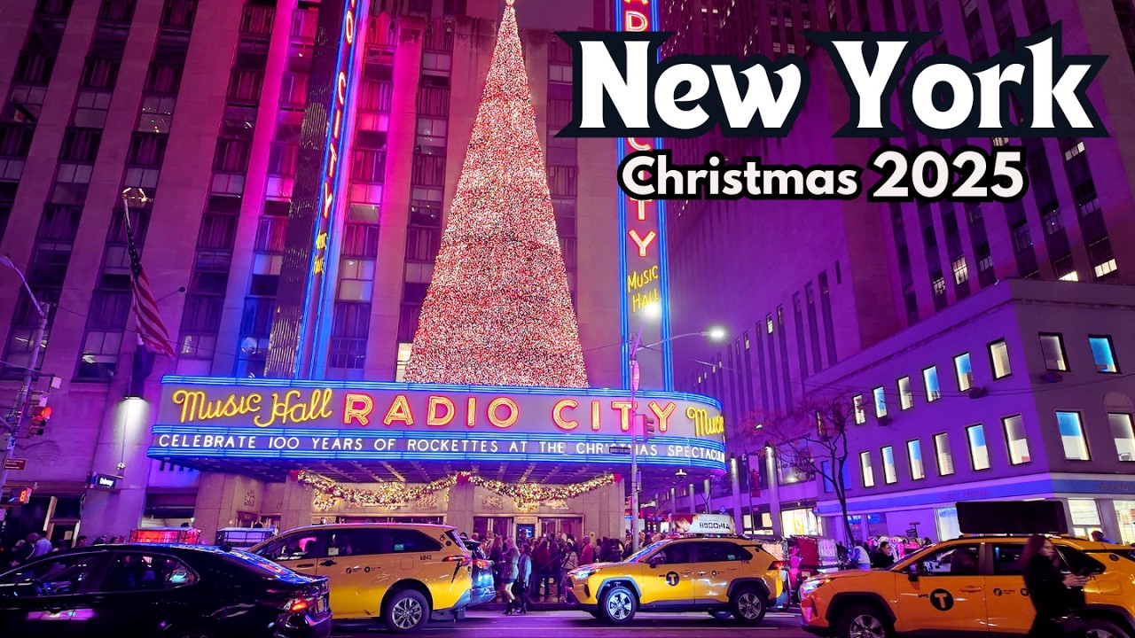 4K NYC Christmas Walk 💂🏻✨ Rockefeller Center, FAO Schwarz, Radio City & 6th Ave Holiday Lights