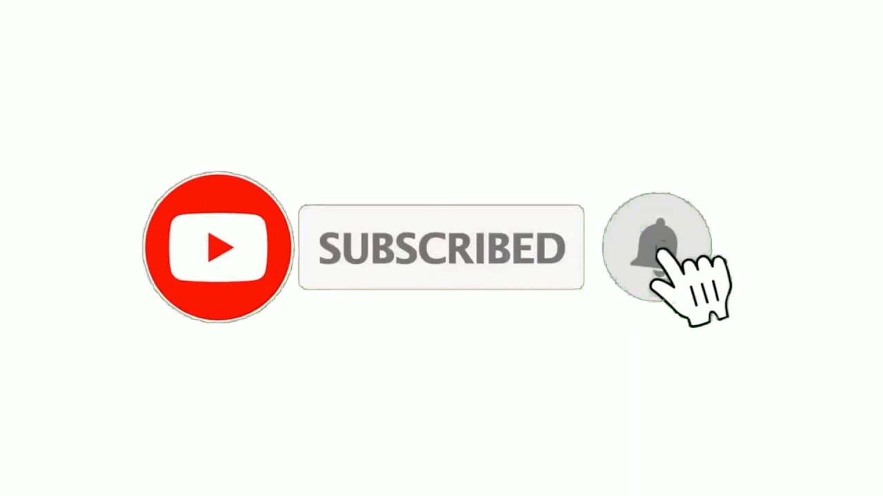 You Tube subscribe and bell icon button white screen (No copy right)