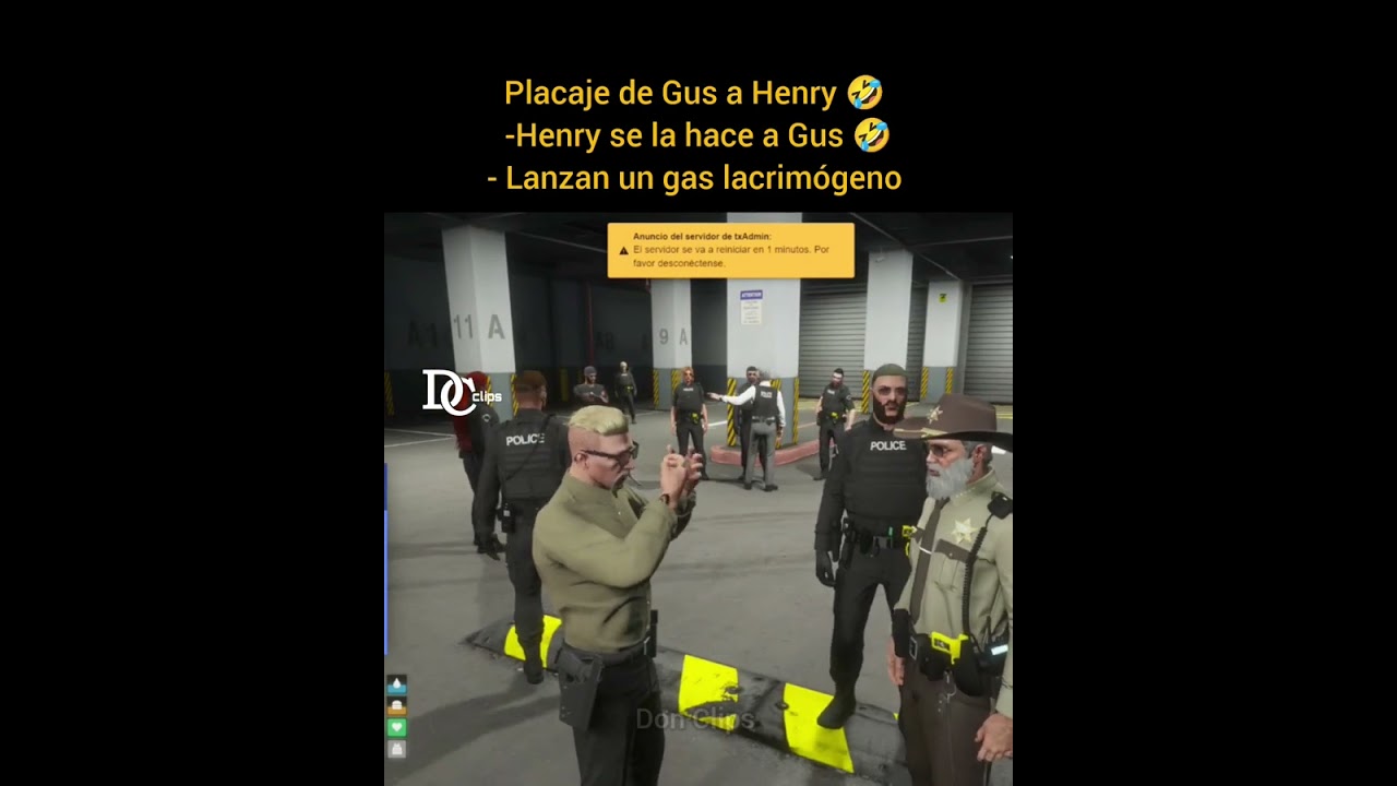 Gustabo le hace un placaje a Henry 🤣 #spainrp #gta #roleplay #auron #carola #donclips