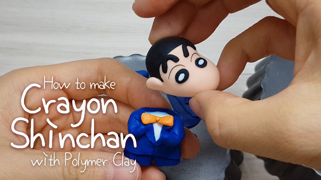 How to make a shy Shinchan diorama with polymer clay