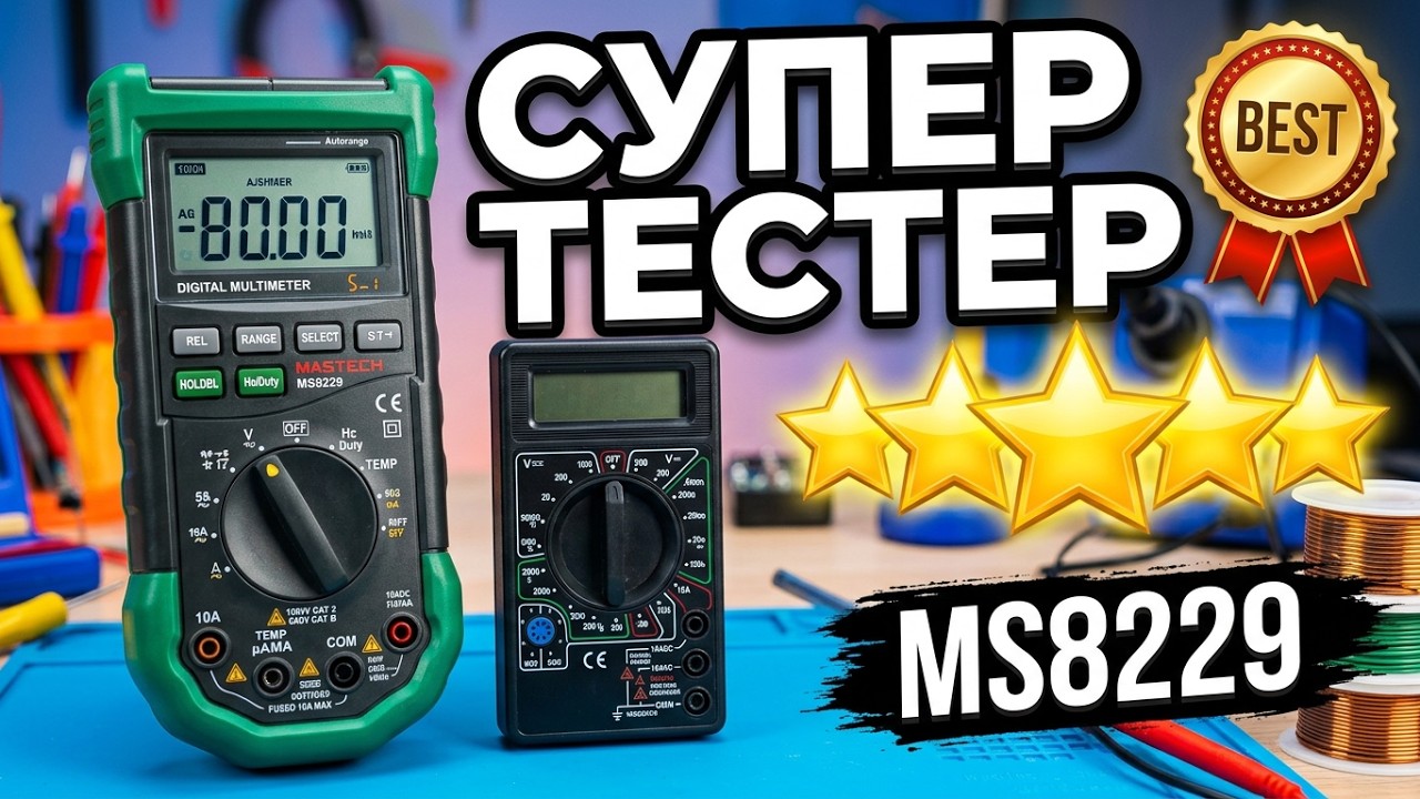 💪 СУПЕР МУЛЬТИМЕТР 5 в 1 👉 MASTECH MS8229 Тестер, Люксметр, Шумомер, Термометр, Гигрометр ИЗ КИТАЯ