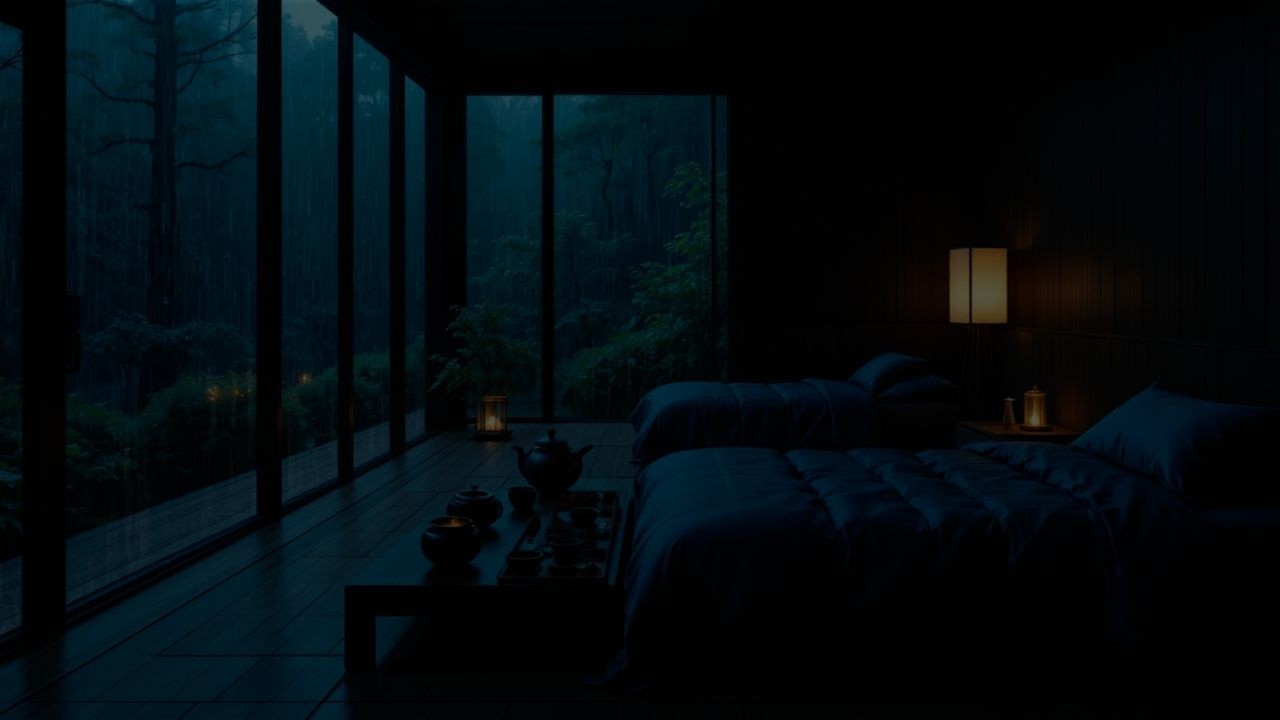 The Perfect Sleep Rain 🌧 (No Ads) | Mountain Night Bedroom Ambience