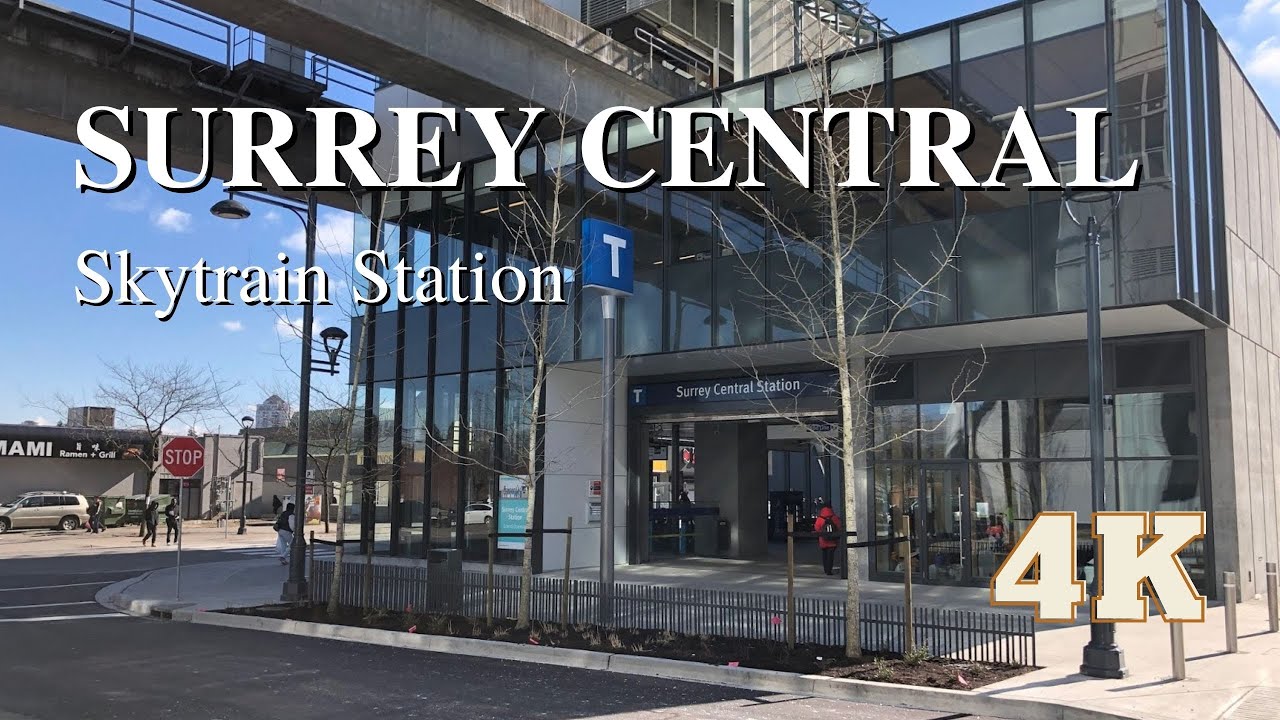 Around Surrey Central Skytrain Station - 4K Virtual Bike Tour
