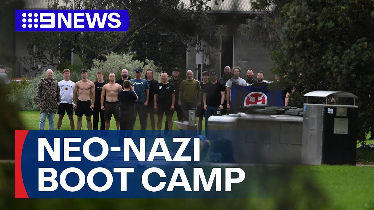 Jewish leaders' warning after white supremacist boot camp on Melbourne beach | 9 News Australia