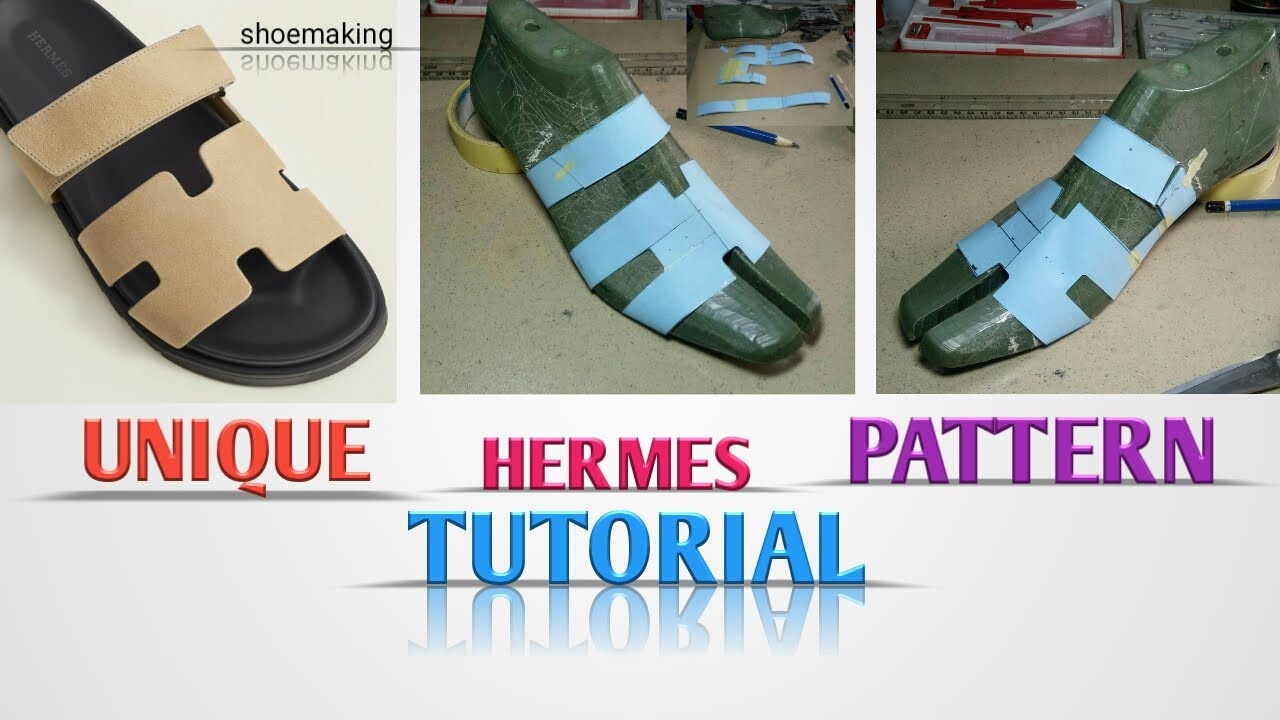 How to make pattern for this unique Hermes slide slippers #shoemaking #beginners