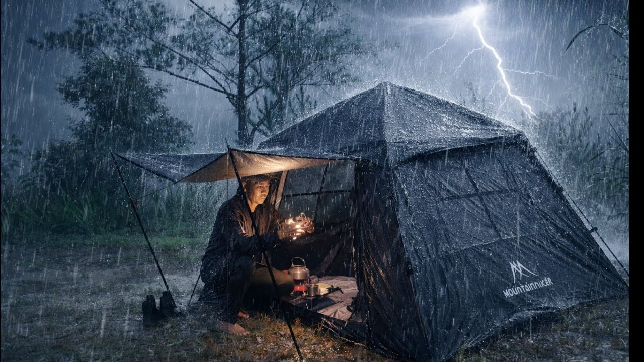 TRAPPED in an EXTREME Thunderstorm ⛈️ Solo Camping Gone Wrong