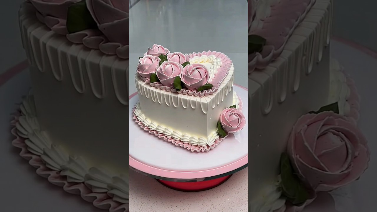Full tutorial on making heart cake decoration