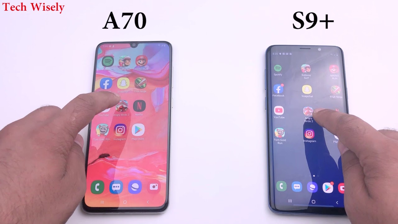 SAMSUNG A70 vs S9+ | Speed Test...
