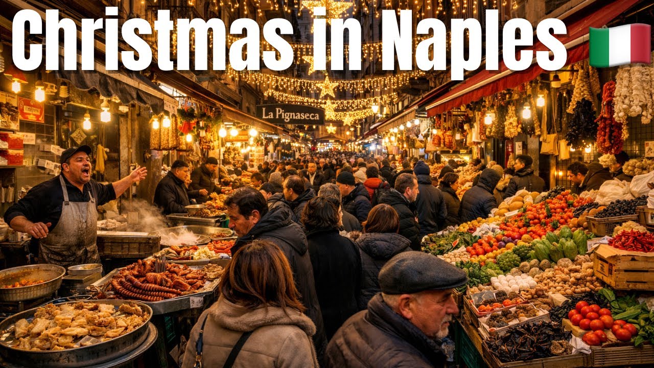 NAPOLI a Natale 🎄 | Passeggiata nella Pignasecca da Piazza Carità a Piazza Dante | 4K Walking Tour