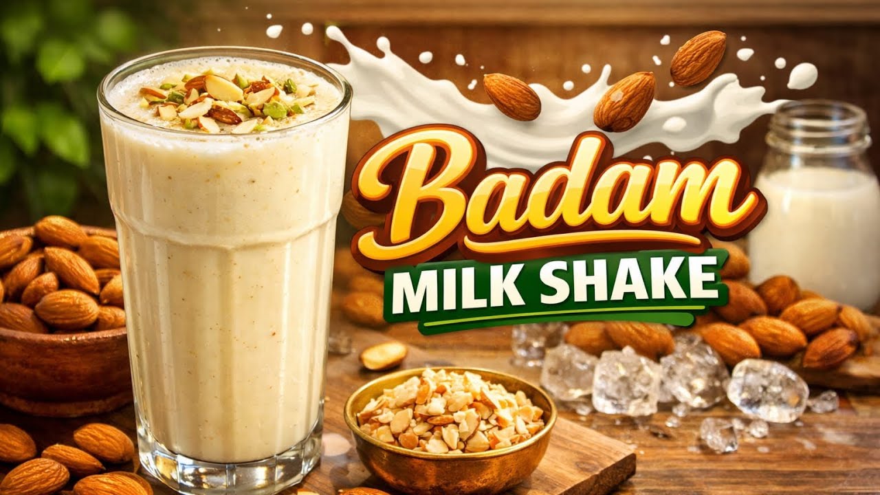 5 Minute Mein banaiye Badam Milk Shake🍨#BadamMilkShake #AlmondShake #MilkShakeRecipe