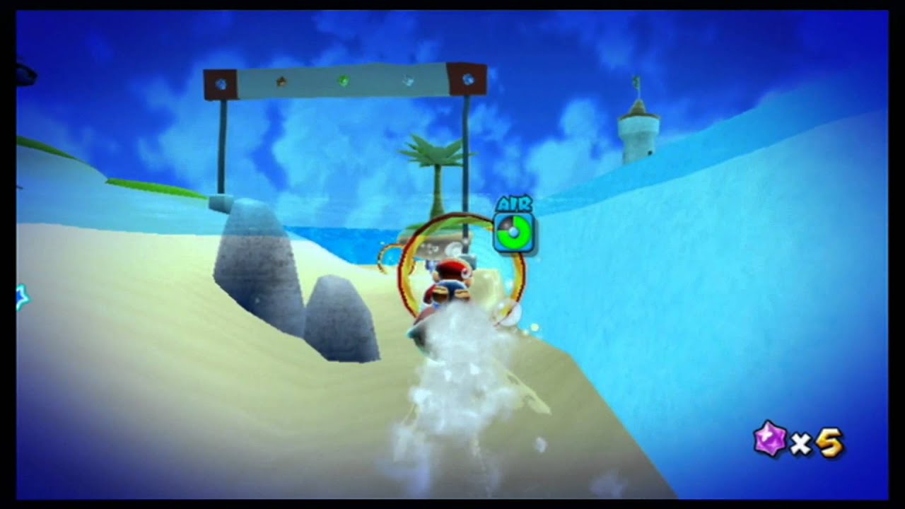 76. [60 FPS] Underwater Cosmic Mario Race - Sea Slide Galaxy - Super Mario Galaxy
