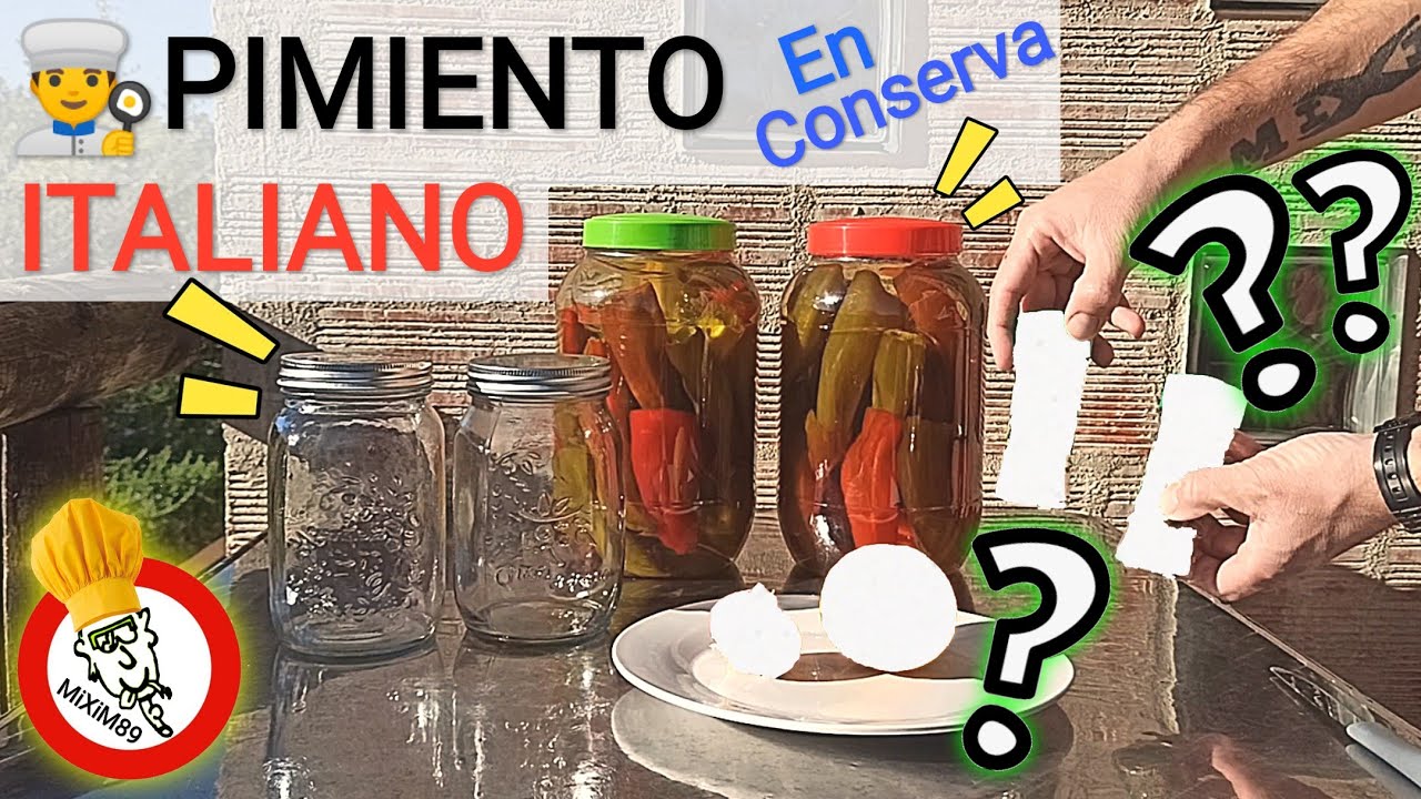 Receta de PIMIENTO Italiano en CONSERVA (Aliñar y Condimentar) Cocinando con mixim89