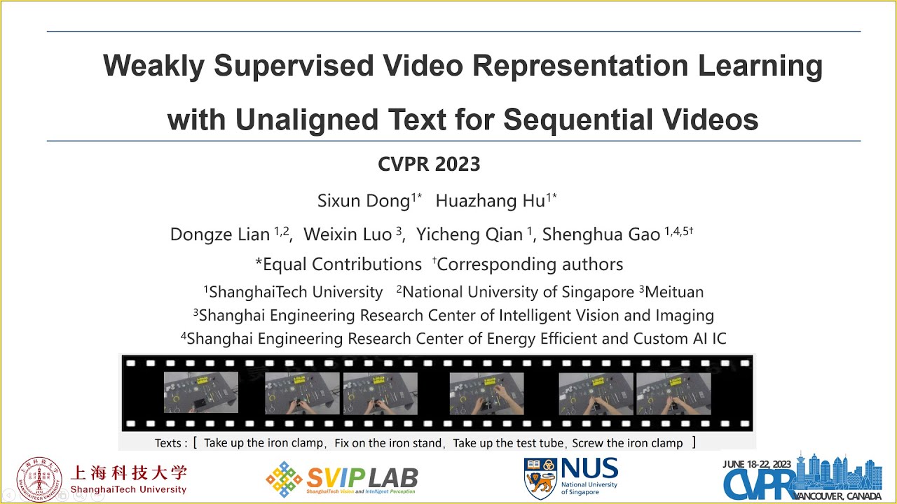 [CVPR 2023]Weakly Supervised Video Representation Learning with Unaligned Text for Sequential Videos