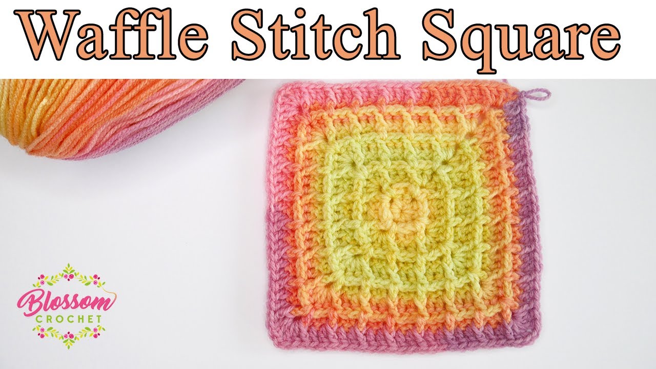 Crochet - Waffle Stitch Square / in the round. Simple, Chunky and squishy texture!