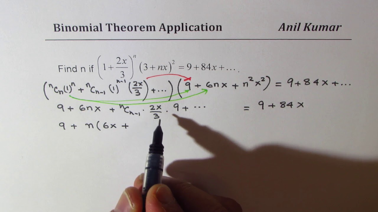 Find Binomial Term Number by Comparing Coefficients Find n if (a + b)^n = 8 + 84x +