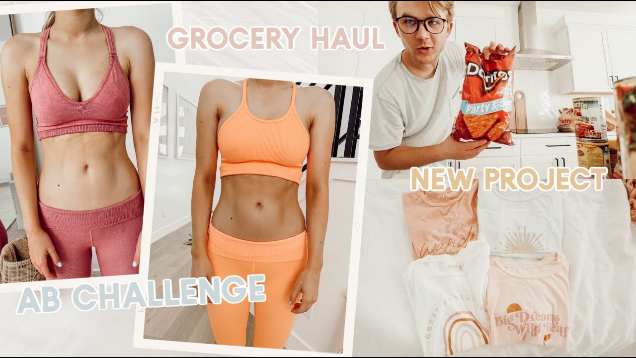 30 day ab challenge results + grocery haul + exciting news!!
