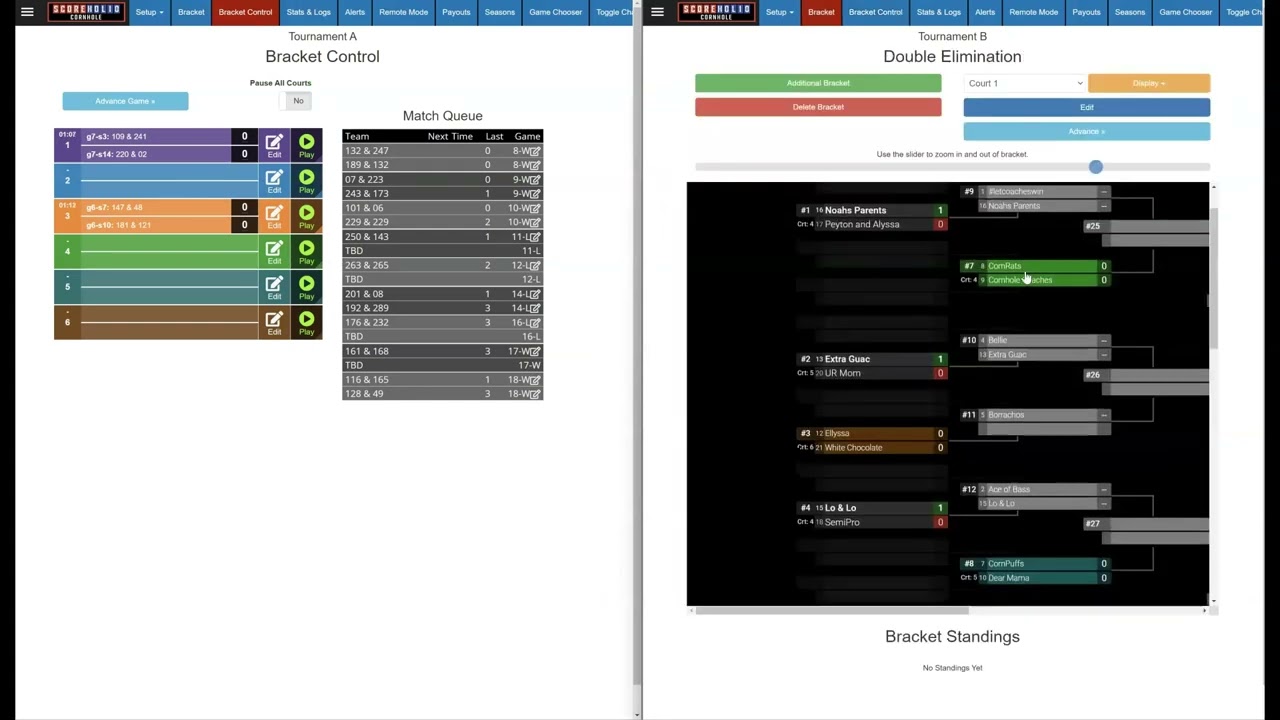 Scoreholio Pausing Courts Between Tournaments