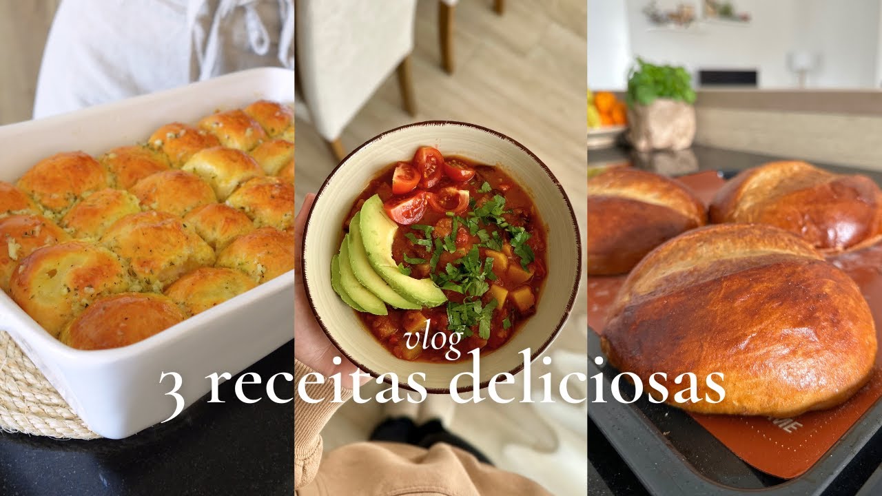 Pães de alho recheados com queijo, Chili de batata doce e Folares da Páscoa | Vlog do Fim de Semana