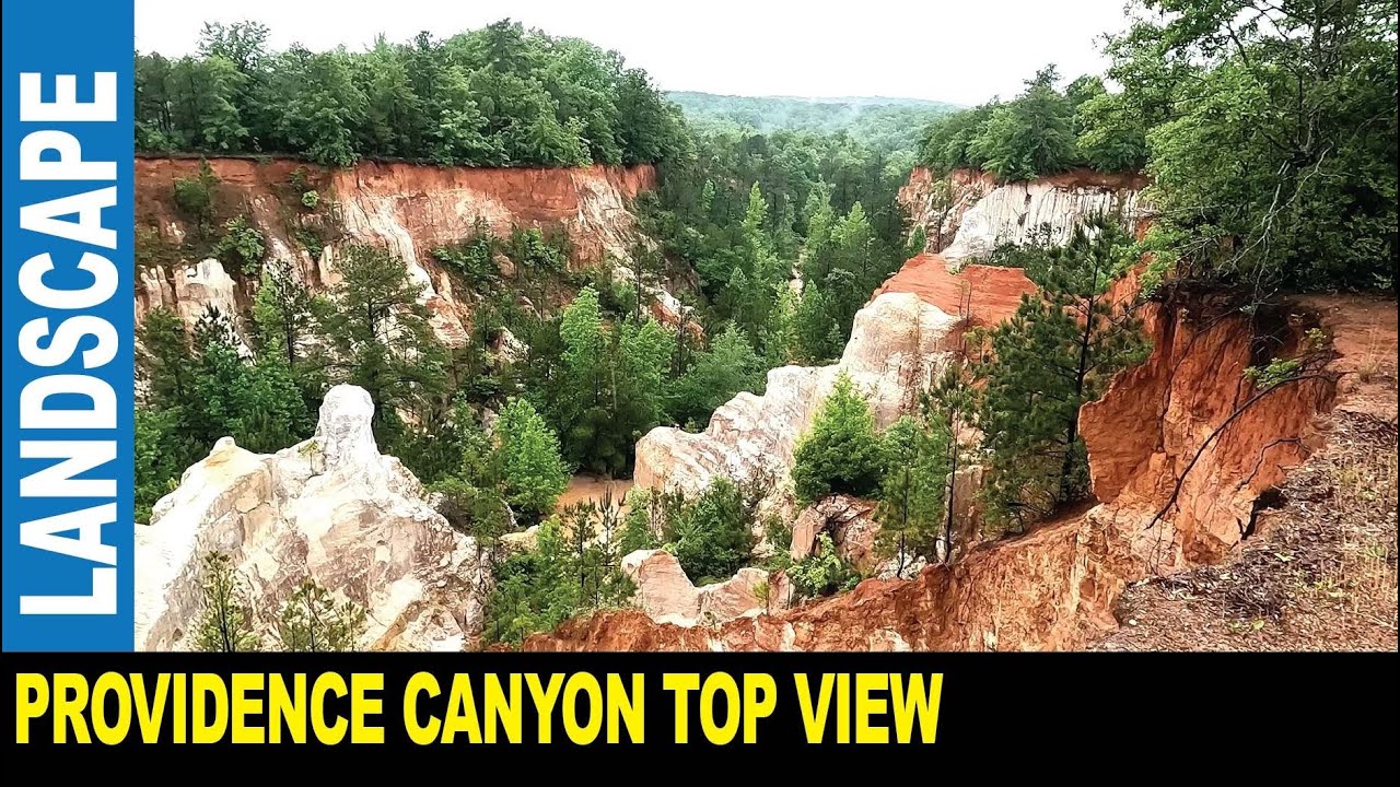 Top view of Providence Canyon Park in Georgia State outdoor recreation area campsites | Jarek in USA