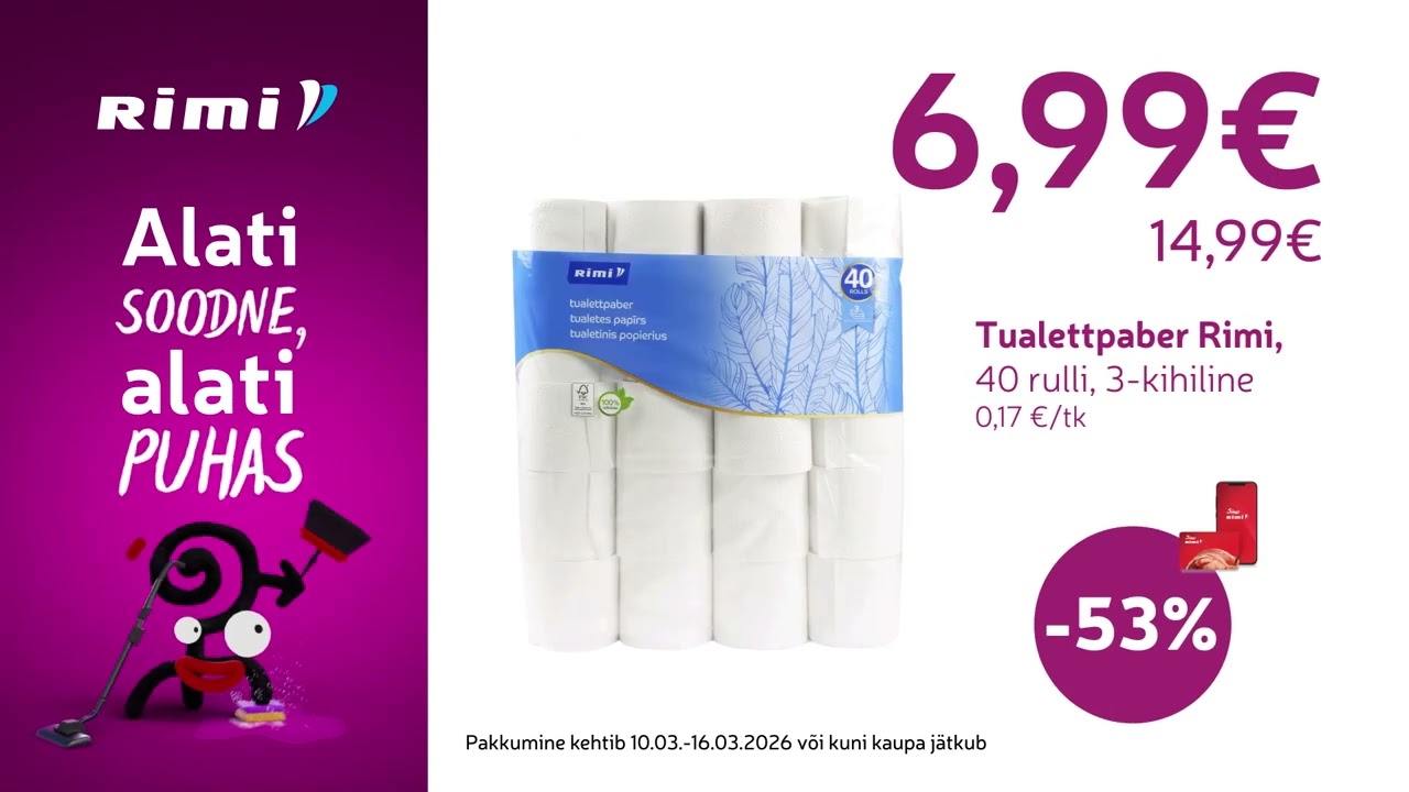 Tudish Piip Koristuspäevad 🧹 | 10.03–16.03.2026 | Rimi