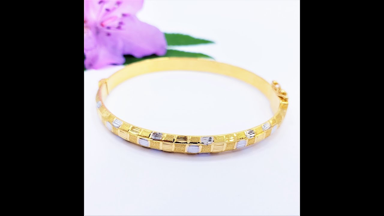 Genuine 22K Yellow White Gold Bangle Bracelet Kada Kara 2.1