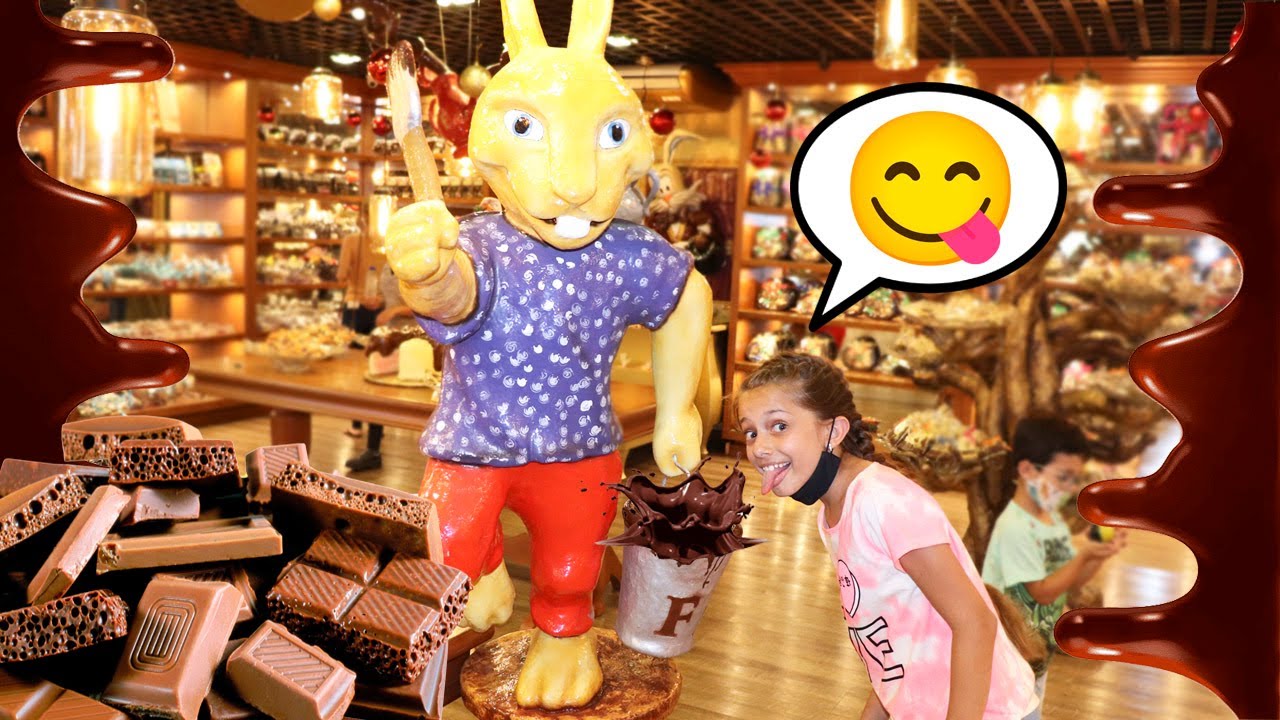 Fomos em uma loja de chocolates em Gramado