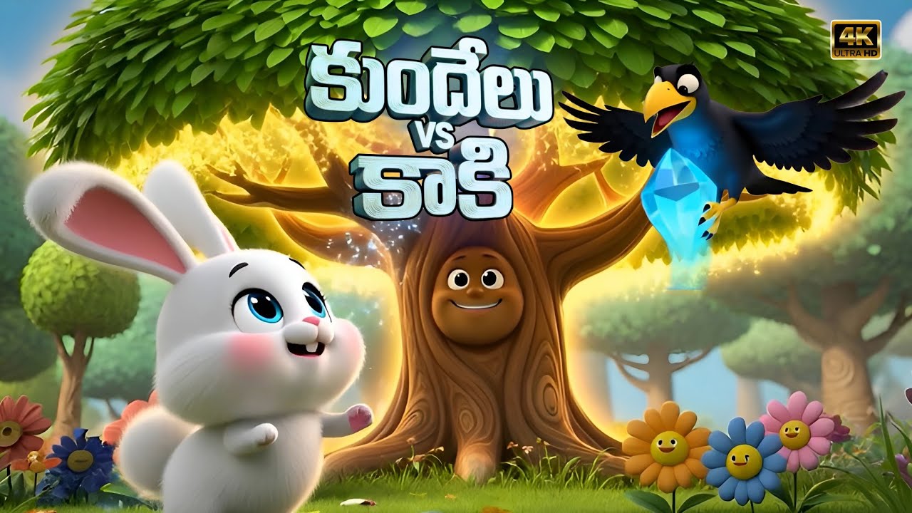 కుందేలు vs కాకి 😂 | Rabit vs Crow Telugu Story  | Telugu Funny Kids Cartoon |Telugu kathalu | Kids