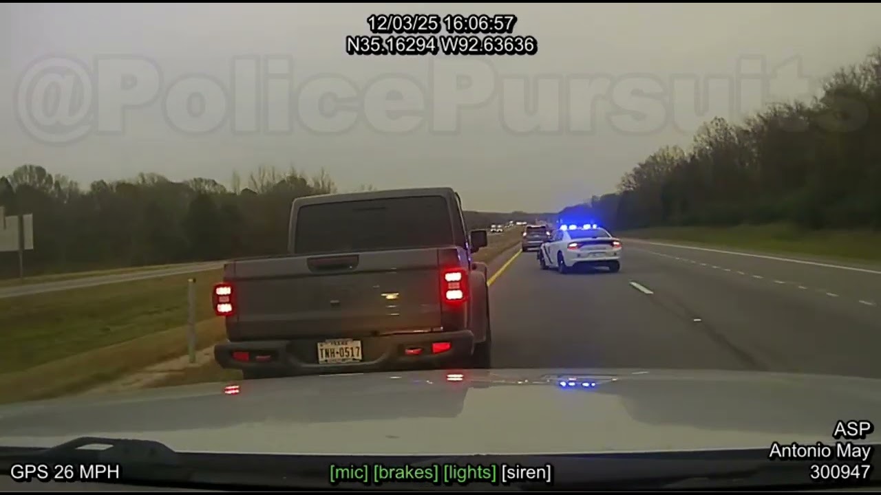 Fort Bragg military deserter takes police on high speed pursuit #pursuit #arkansasstatepolice