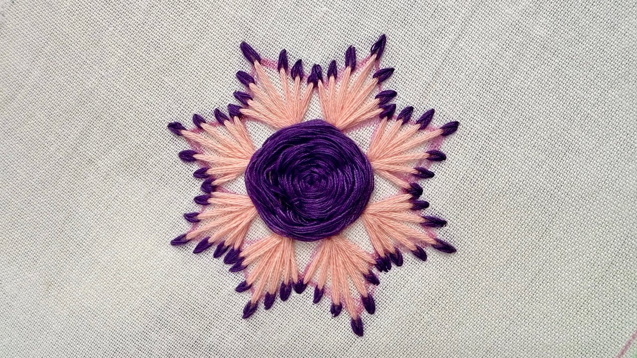 Marvellous flower hand embroidery design | hand embroidery tutorial for beginners #embroidery 