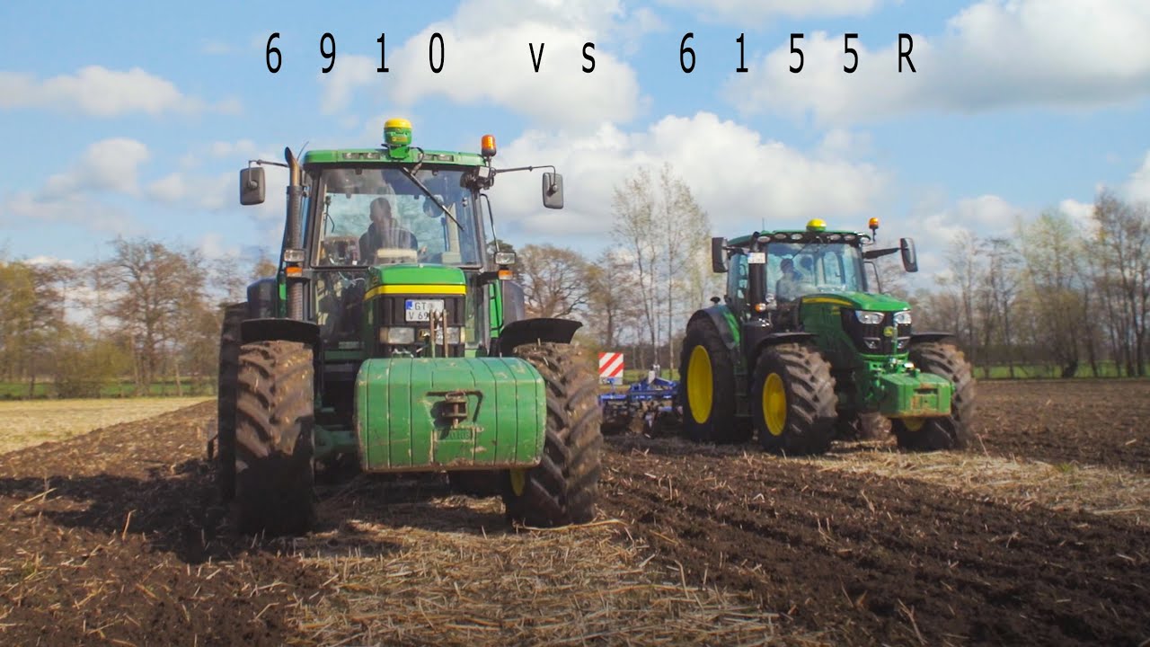 John Deere im VERGLEICH - 6910 vs 6155R | Anbau / Grubbern / Wendekreis - und ein episches Ende | 4K